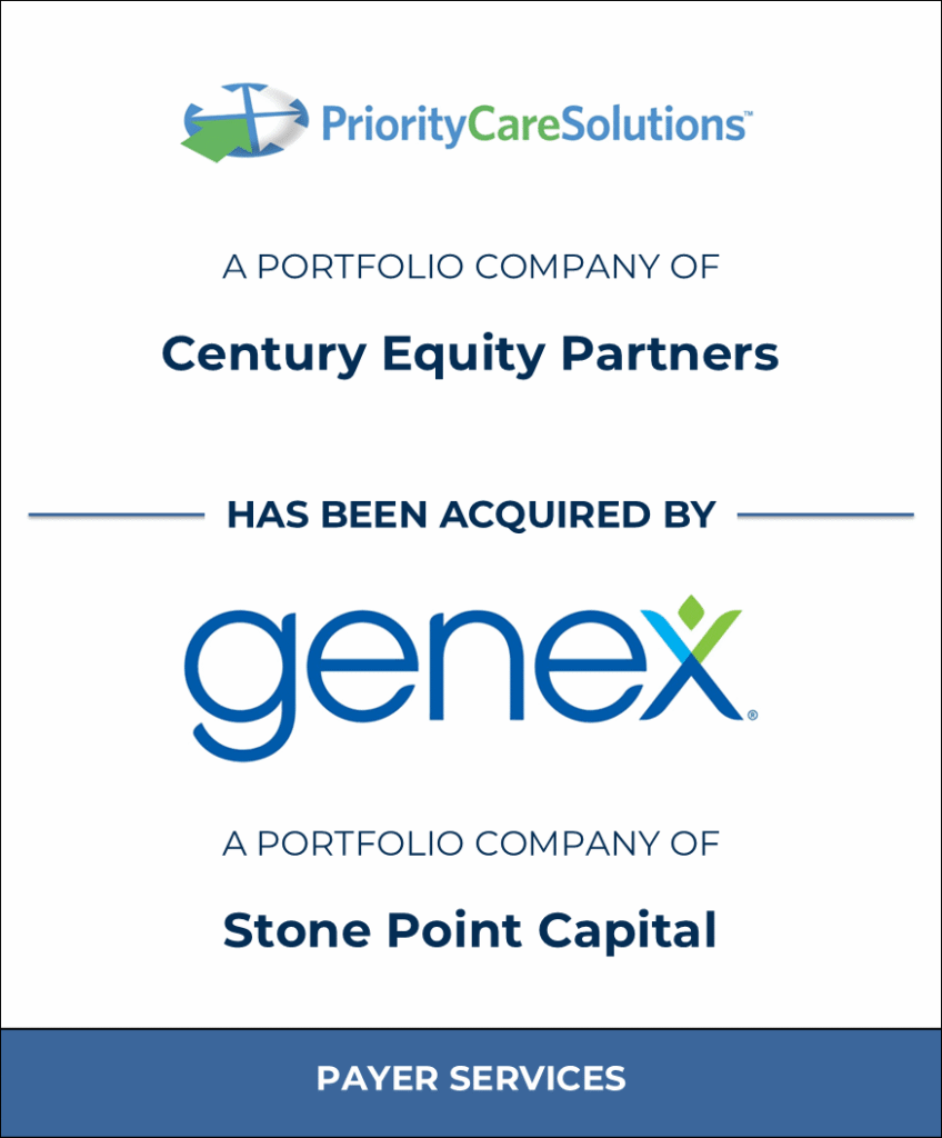 Priority Care Solutions, a portfolio company of Century Equity Partners, Healthcare Investment Banking Tombstone — Bailey & Company