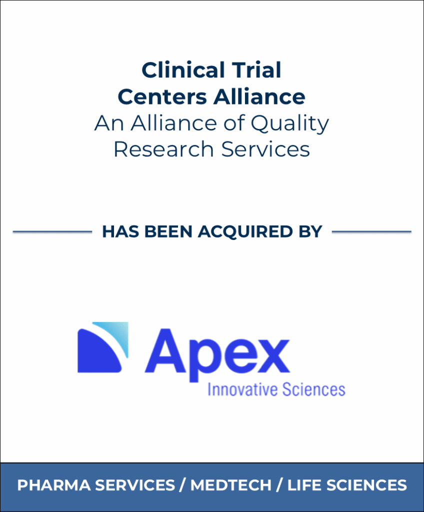 Clinical Trial Centers Alliance, Healthcare Investment Banking Tombstone — Bailey & Company