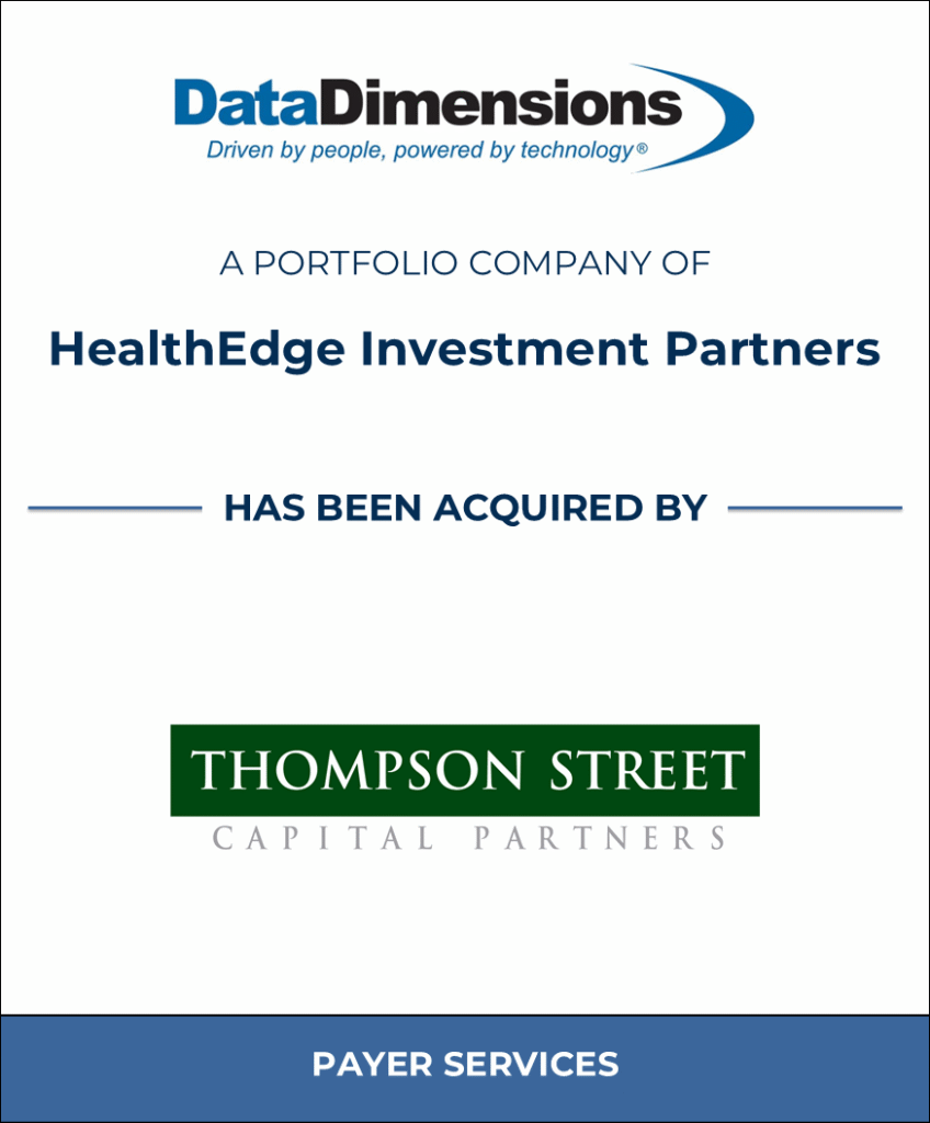 Data Dimensions, Healthcare Investment Banking Tombstone — Bailey & Company