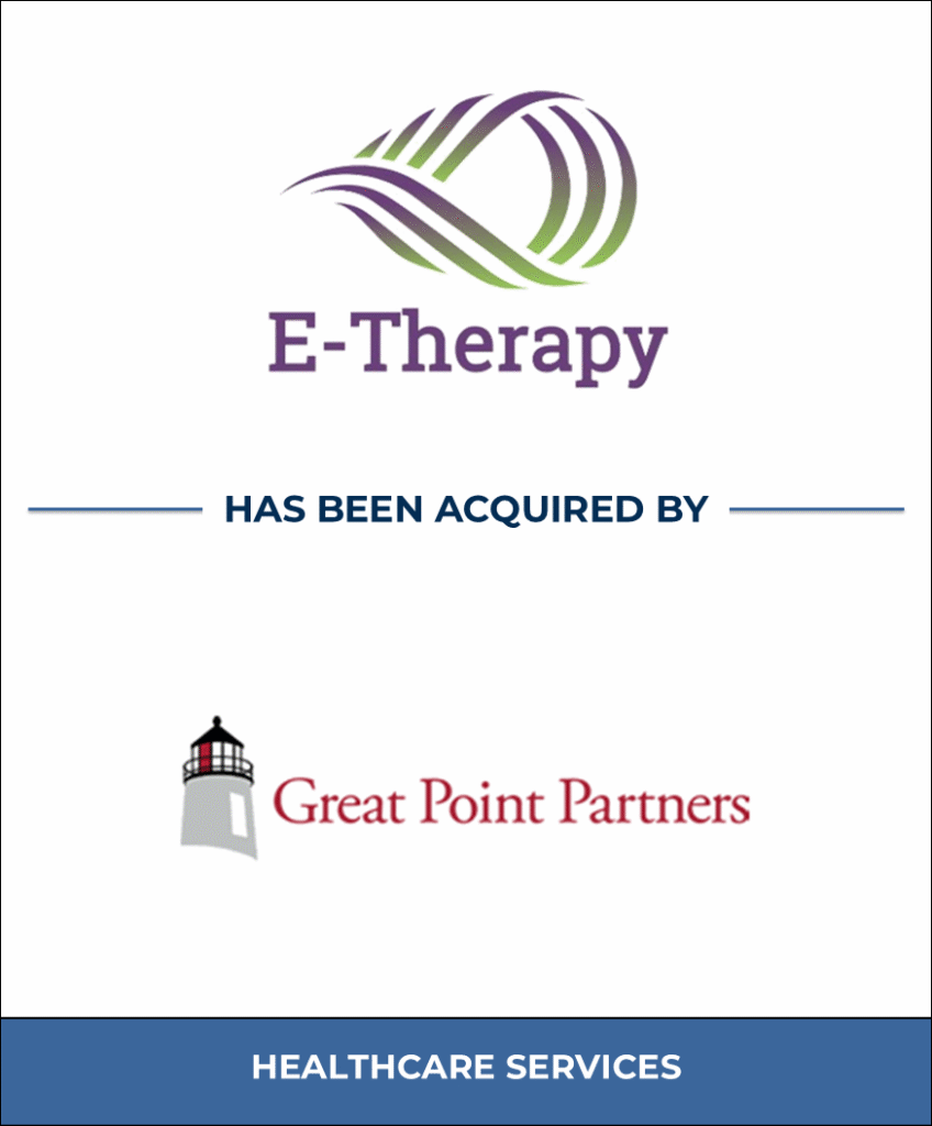 E-Therapy, Healthcare Investment Banking Tombstone — Bailey & Company