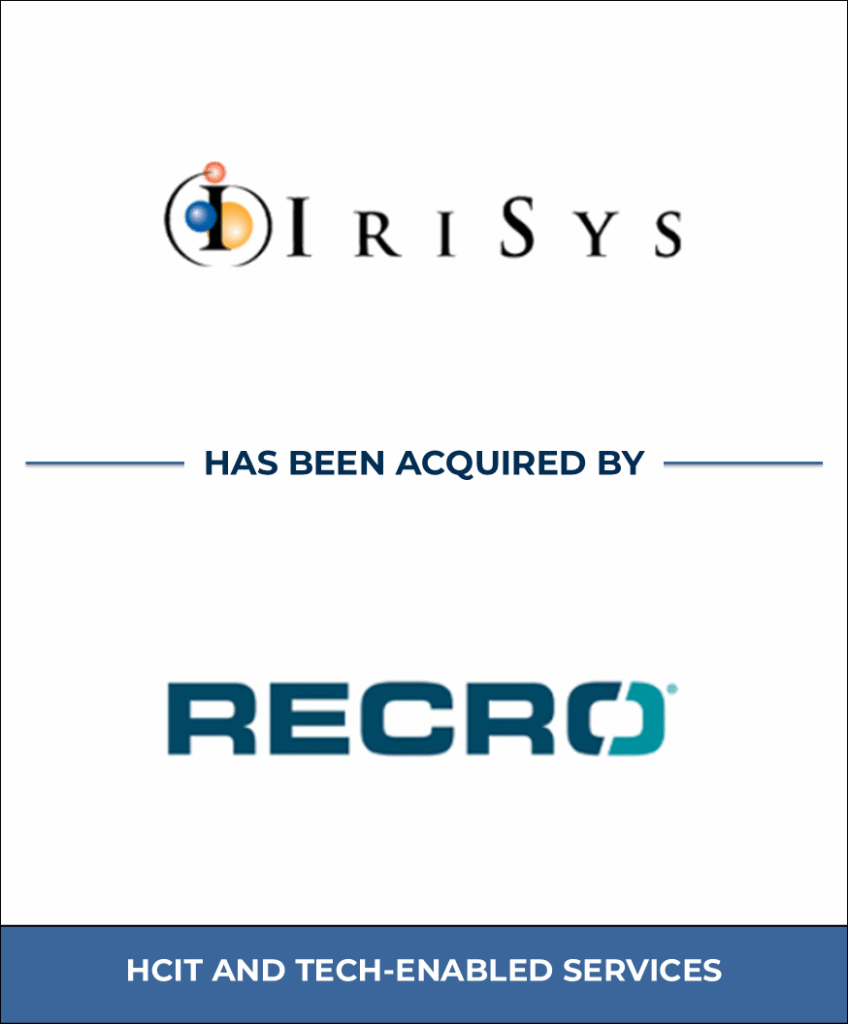 IriSys, LLC, Healthcare Investment Banking Tombstone — Bailey & Company