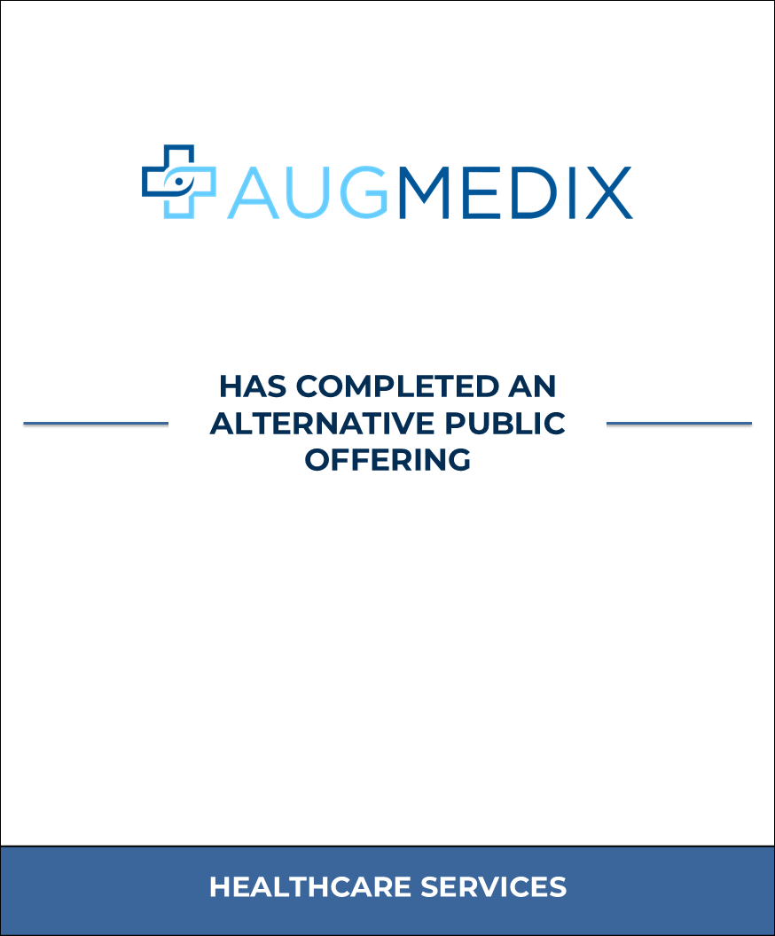 Augmedix has completed an alternative public offering - Transaction ...