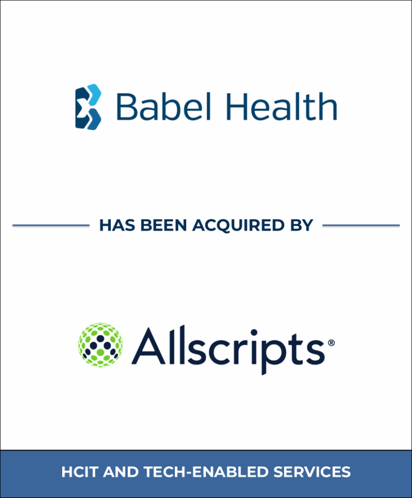 Babel Health, Healthcare Investment Banking Tombstone — Bailey & Company