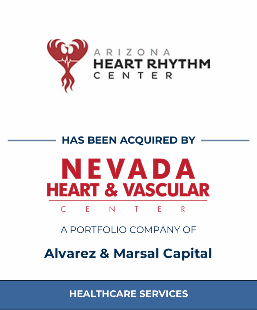 Arizona Heart Rhythm Center, Healthcare Investment Banking Tombstone — Bailey & Company