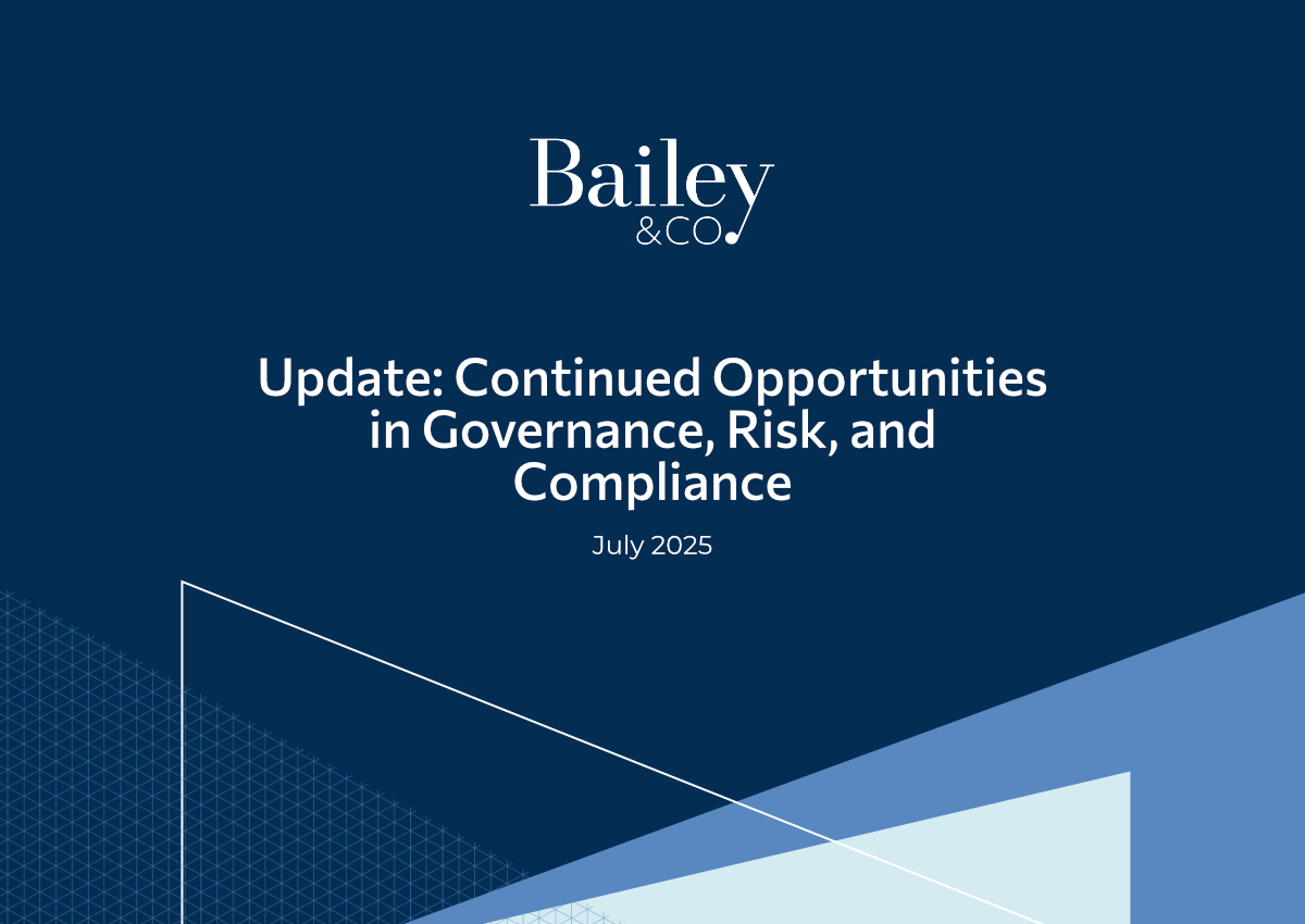 Update: Continued Opportunities in Governance, Risk, and Compliance