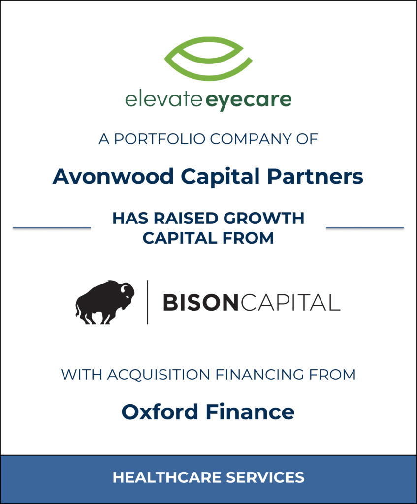 Elevate Eyecare, Healthcare Investment Banking Tombstone — Bailey & Company